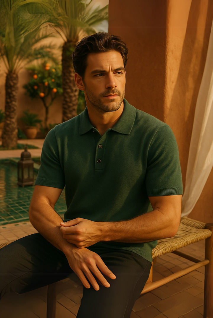 Herbstliches Herren Polo aus Kaschmir-Merinowolle – Eliano