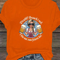 Damen Plus Size Kurzarm T-Shirt – Liesl Oktoberfest 2025