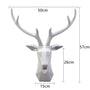 3D Hirschkopf Skulptur, weiß, geometrisch, Wanddekoration, 57cm, modernes Design, Wohnzimmer.