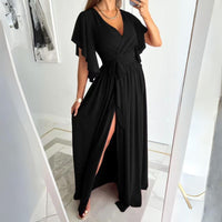 V-Ausschnitt Sommerkleid mit Bell Sleeves – Sofia