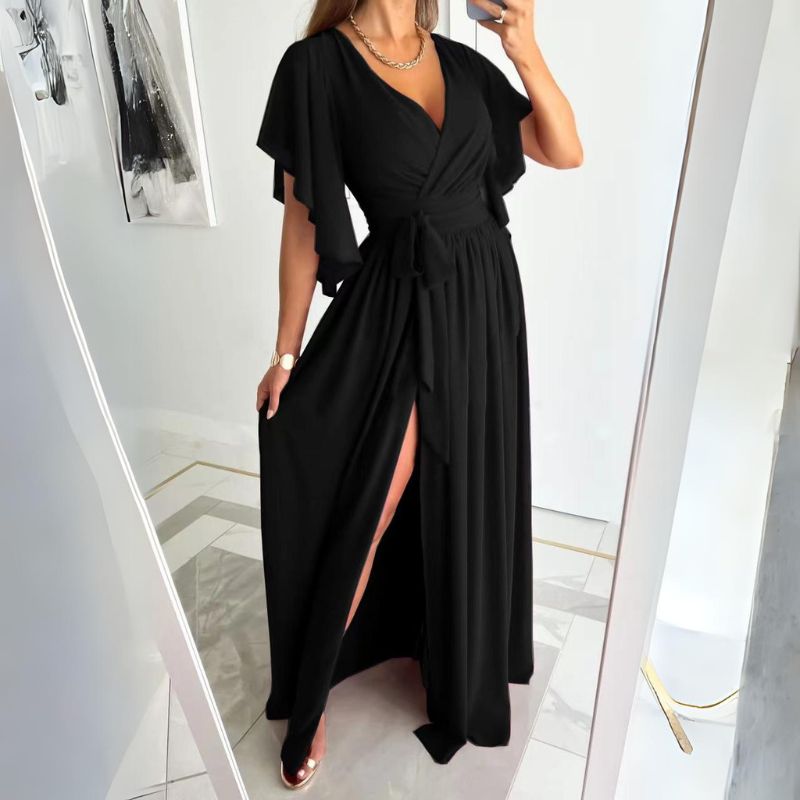 V-Ausschnitt Sommerkleid mit Bell Sleeves – Sofia