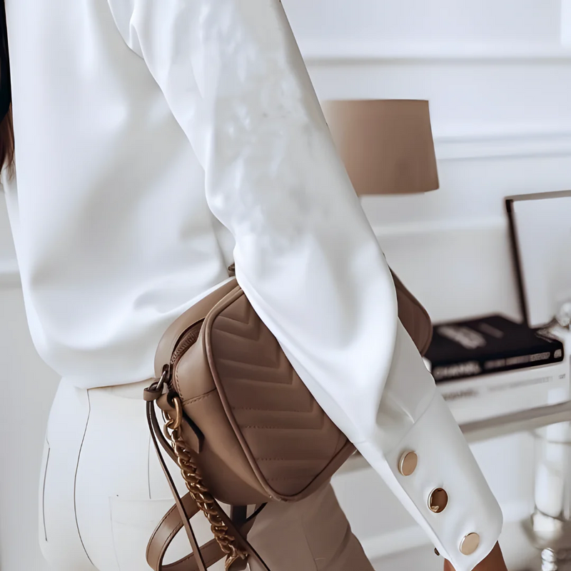 Herbstliches Damen Hemd mit Knopfleiste & klassischem Kragen – Norea