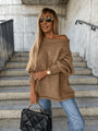 Locker gestrickter Damen Pullover mit Off-Shoulder Design – Amira
