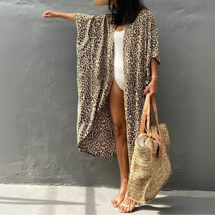Boho Chiffon Strandbluse mit Kimonoärmeln – Ziva