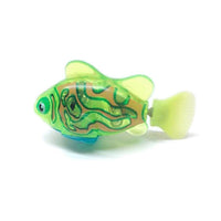 Grüner Spielzeugfisch aus Kunststoff, batteriebetrieben, leuchtend, für Kinder, Aquarium-Dekoration.