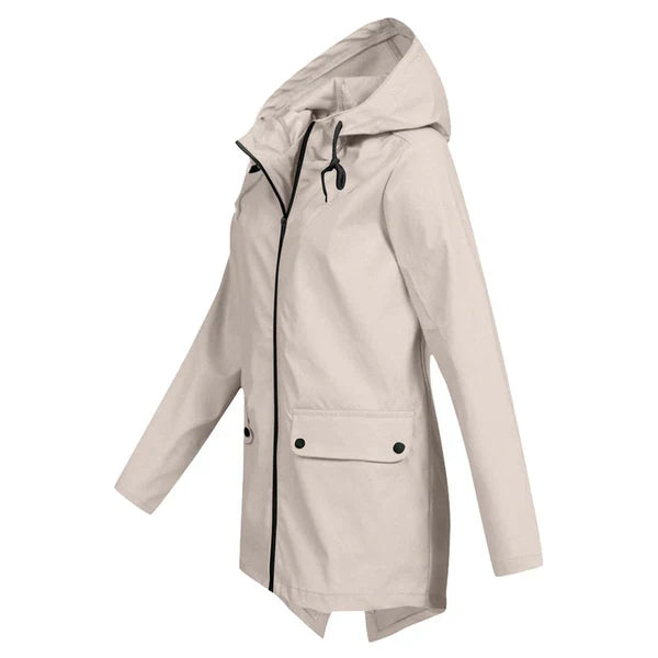 Herbstliche Damen Regenjacke mit Kapuze - Liora
