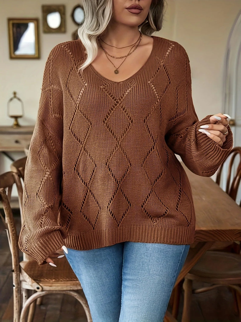 Damen Oversize Strickpullover in Plus Size – Marietta