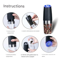 Elektrische Schwerkraft-Induktions-Pfeffermühle mit LED-Licht – Gravina