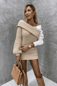 Strickkleid mit angenähtem Hemd – Elodie