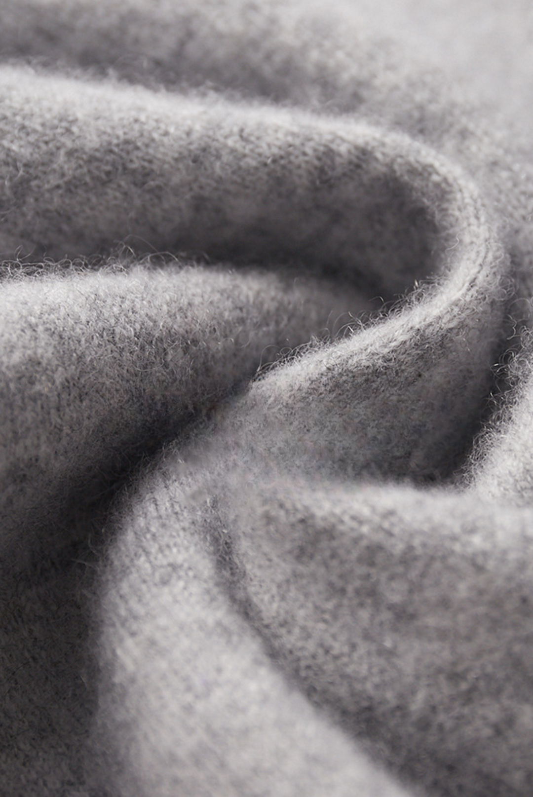 Winterliches Hellgrau Kaschmir Merinowolle Set – Romano