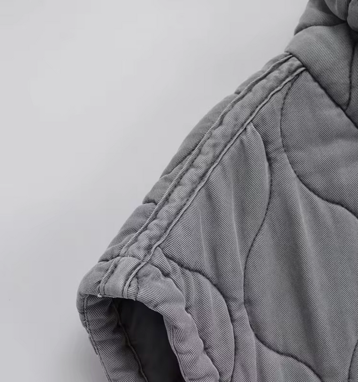 Graue Ärmellose Baumwollweste – Herbstzauber Thalia