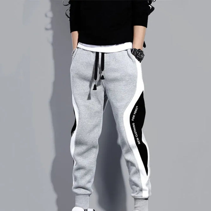 Herbstliche Herren Patchwork-Joggers mit Kordelzug – Rafael