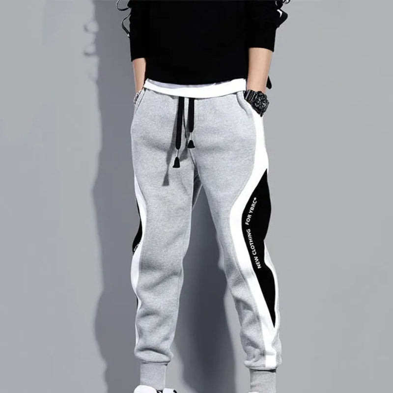 Herbstliche Herren Patchwork-Joggers mit Kordelzug – Rafael