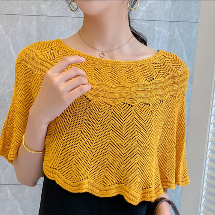 Damen Eisseiden-Schal mit Strick & UV-Schutz – Amira