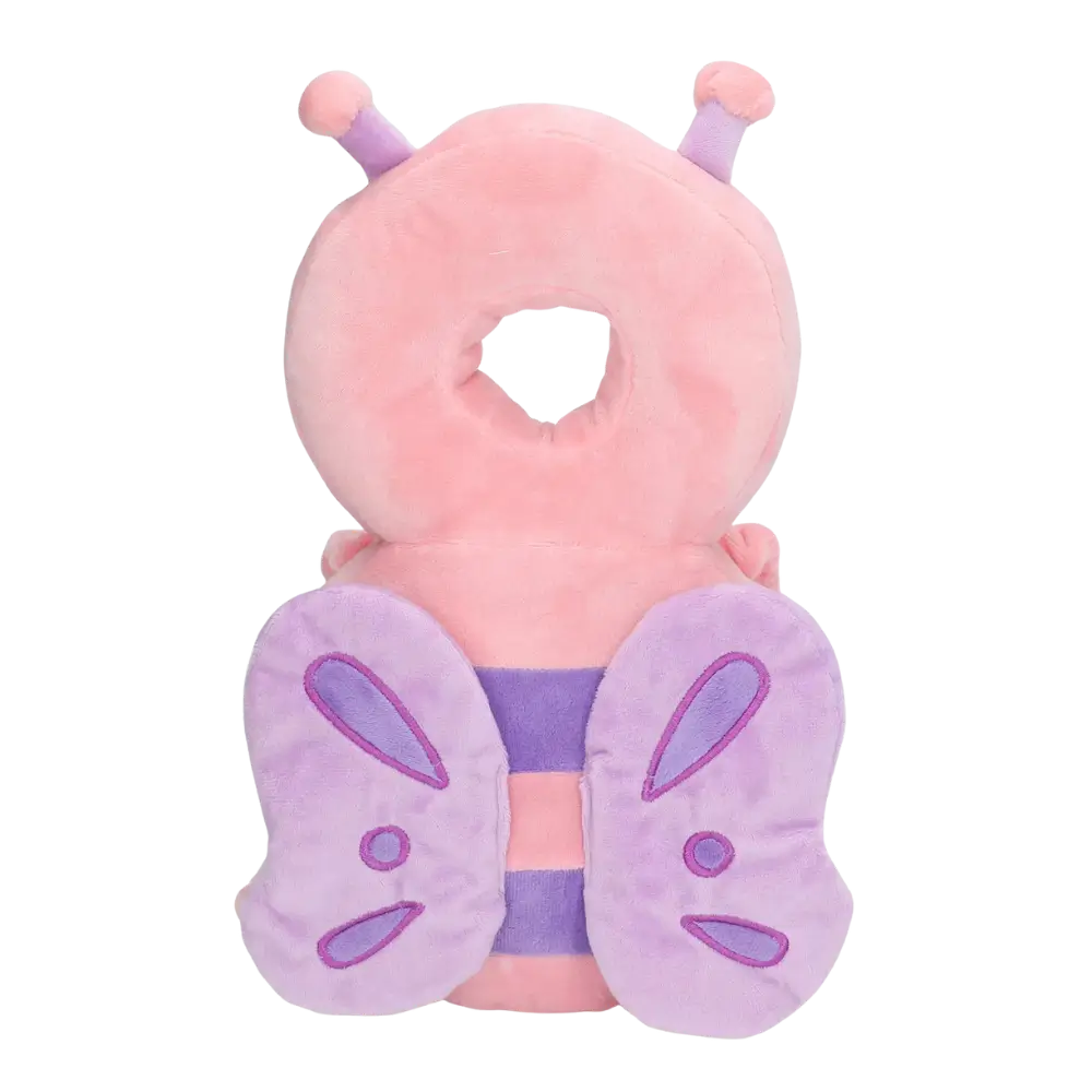 Rosa Schmetterling Nackenkissen für Kinder, Plüsch, ergonomisch, Reisekissen.