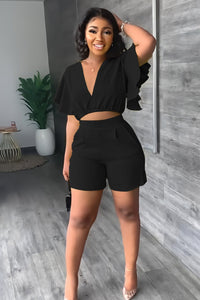 Trendiges Sommer-Zweiteiler Set mit Falten-Design – Marlene