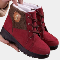 Damen Winterstiefel rot, gefüttert, rutschfeste Sohle, warm, modisch, bequem, Outdoor.