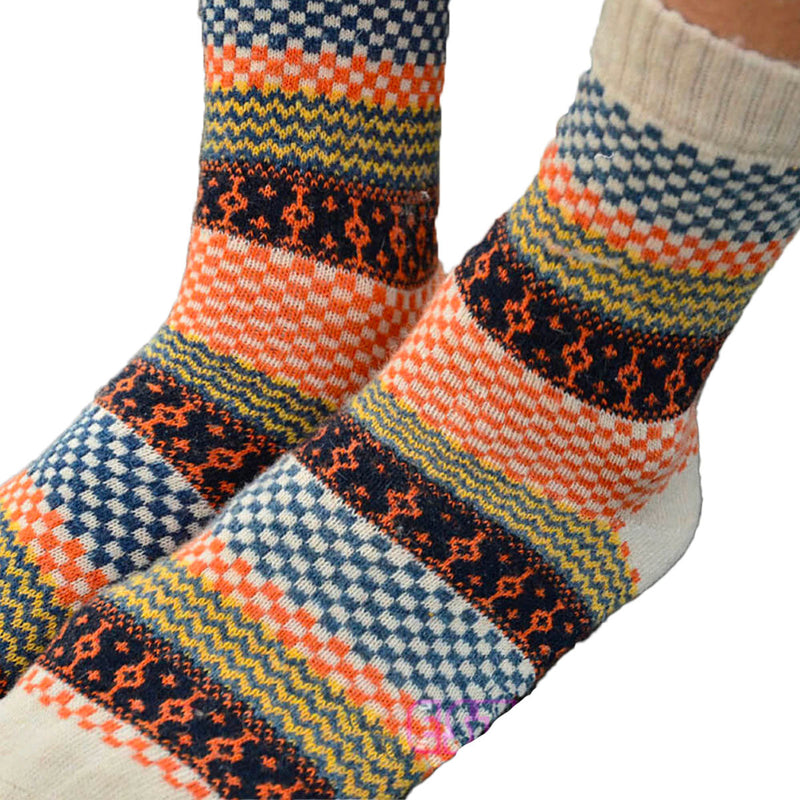 4er-Set Vintage-Herbstsocken – Nordlicht