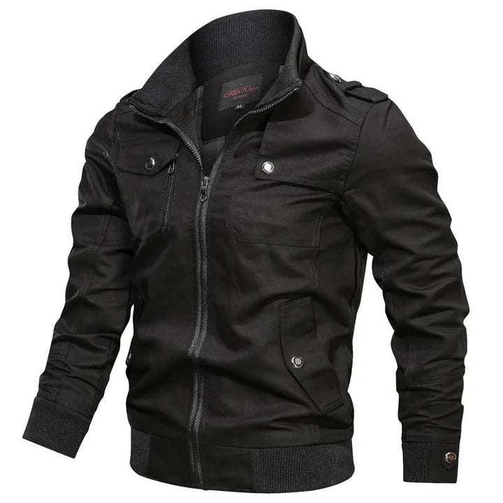 Herren Herbstjacke mit Kragen und Motorrad-Look – Vince
