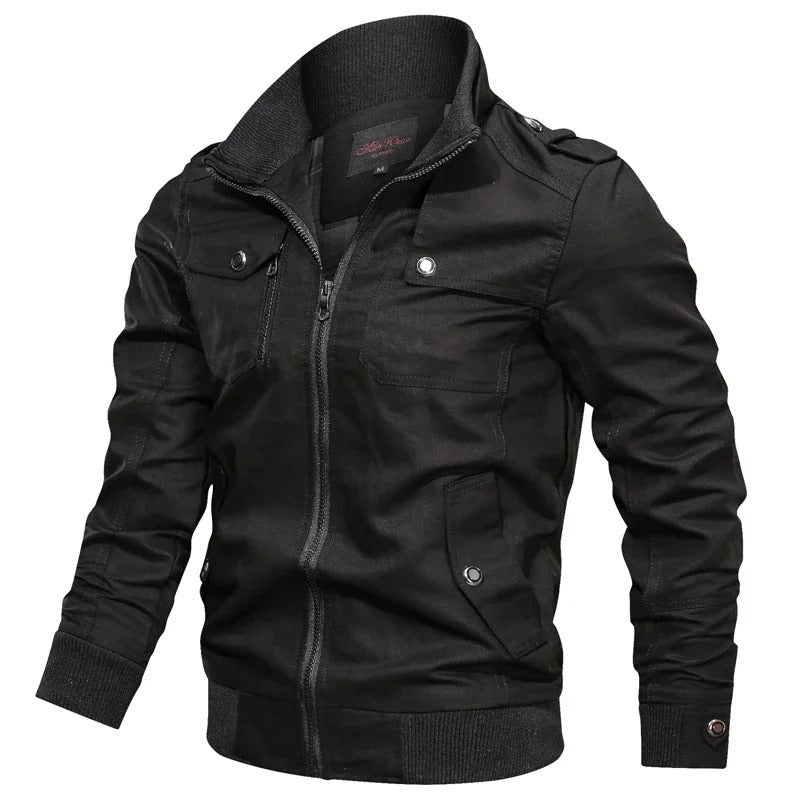 Herren Herbstjacke mit Kragen und Motorrad-Look – Vince