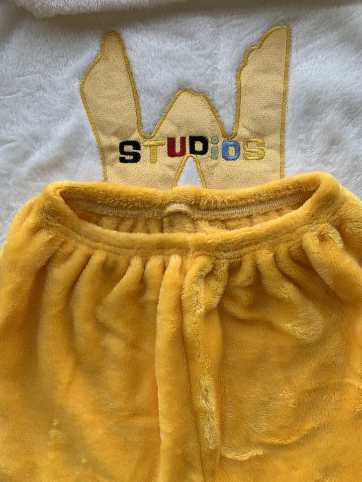 Damen Pyjama Set aus Fleece mit Stickerei & Rundhals für Herbst/Winter – Alissa