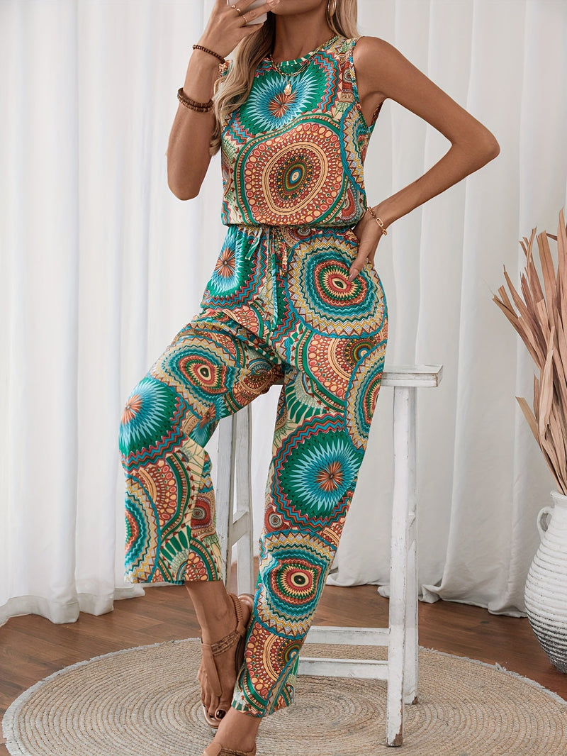 Trendiger Damen Jumpsuit mit Mandala-Print für den Sommer - BohoStrahl