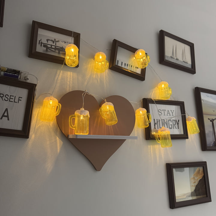 2 Stück LED Bierkrug Lichterkette – LichterBier Oktoberfest 2025