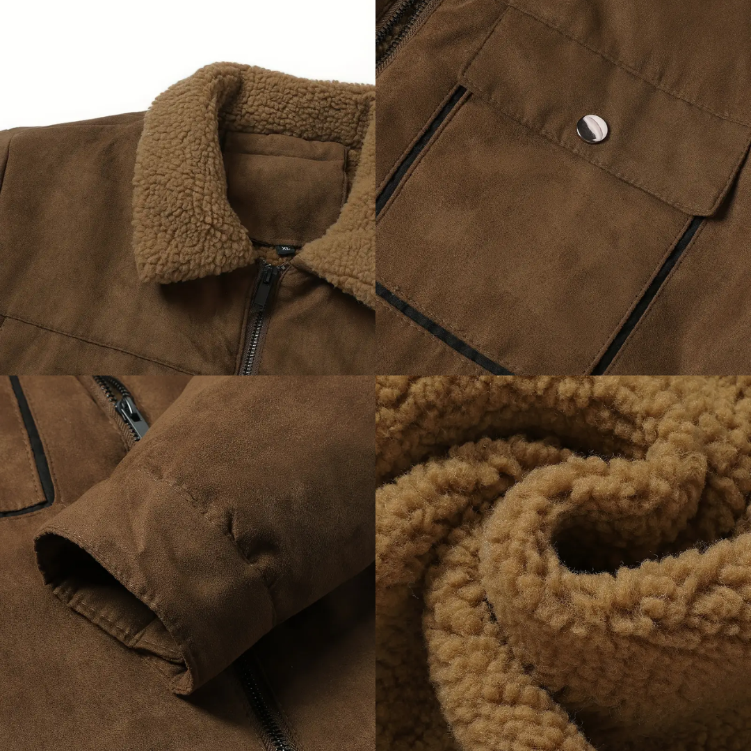 Herren Outdoorjacke gefüttert mit Teddyfleece & Reverskragen – Corvin