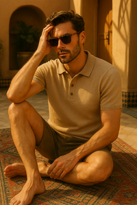 Herbstliches Herren Polo aus Kaschmir-Merinowolle – Caelan