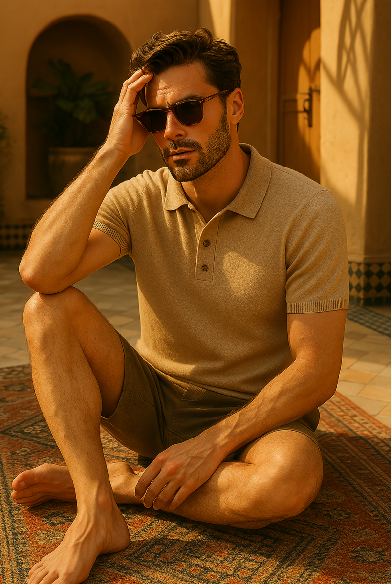 Herbstliches Herren Polo aus Kaschmir-Merinowolle – Caelan