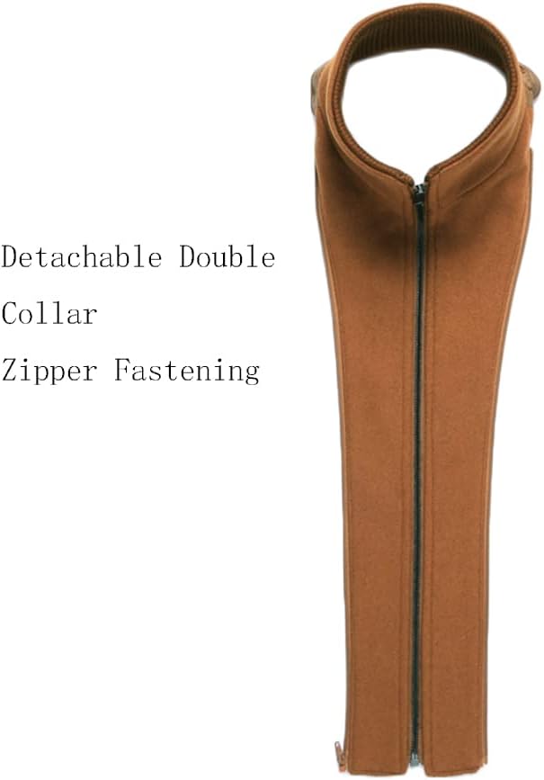 Brauner abnehmbarer Doppelkragen mit Reißverschluss, modisches Accessoire für Herbstmode.