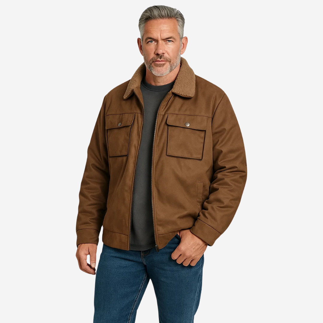 Herren Outdoorjacke gefüttert mit Teddyfleece & Reverskragen – Corvin
