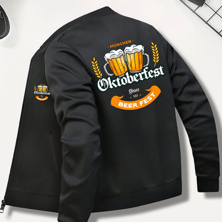 Herren Bomberjacke mit Oktoberfest-Bier-Print – Georg Oktoberfest 2025