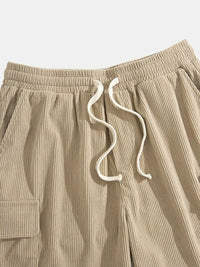 Trendige Beige Corduroy Cargo Sommerhose – Tobias
