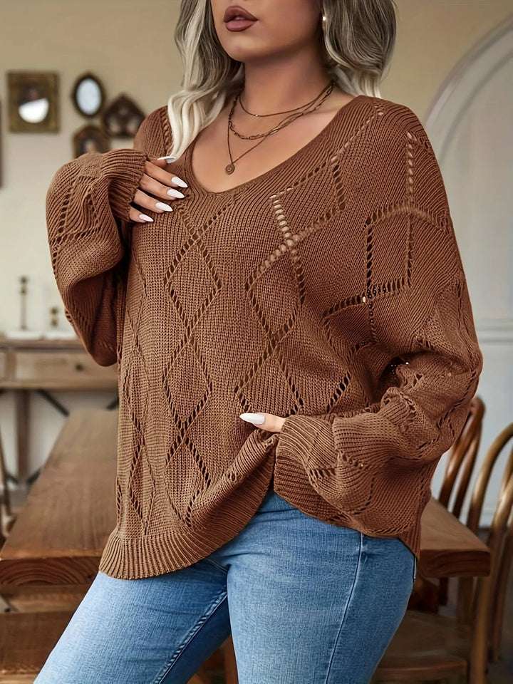 Damen Oversize Strickpullover in Plus Size – Marietta