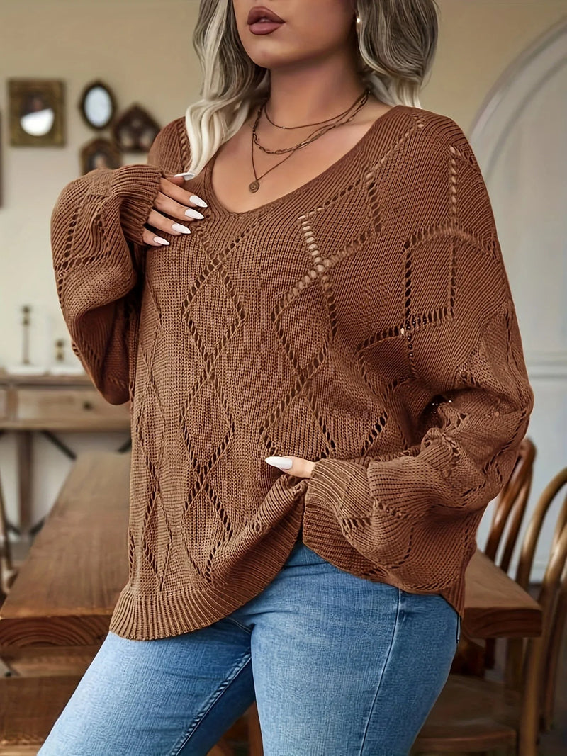 Damen Oversize Strickpullover in Plus Size – Marietta