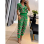 Trendiger Damen Jumpsuit mit Kurzarm & weitem Bein – Alina