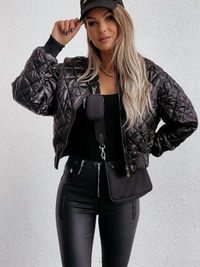 Gefütterte Damen Bomberjacke mit Taschen – Marisa