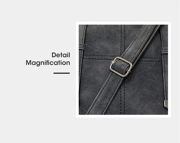 Graue Ledertasche Detailansicht mit Metallschnalle, stilvolles Accessoire für Damen.