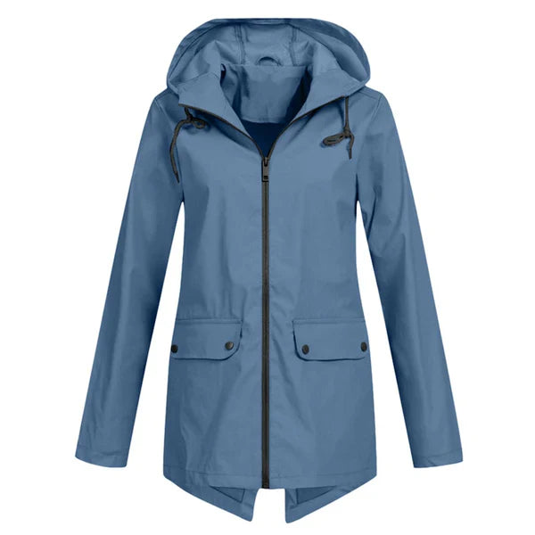 Herbstliche Damen Regenjacke mit Kapuze - Liora
