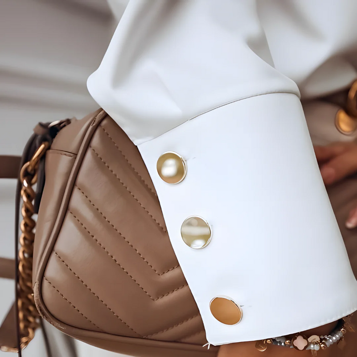 Herbstliches Damen Hemd mit Knopfleiste & klassischem Kragen – Norea