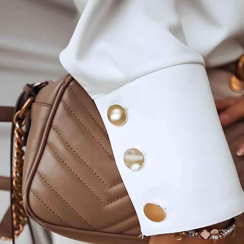 Herbstliches Damen Hemd mit Knopfleiste & klassischem Kragen – Norea