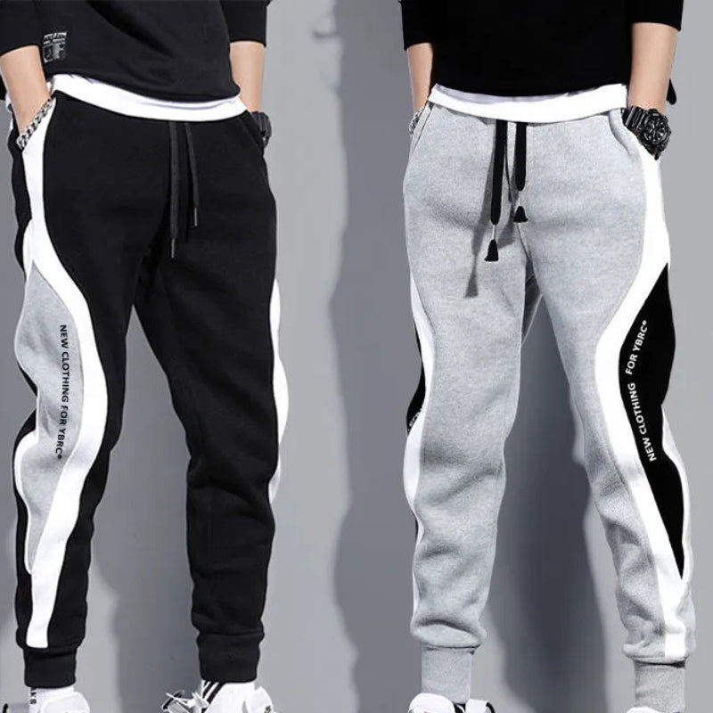 Herbstliche Herren Patchwork-Joggers mit Kordelzug – Rafael