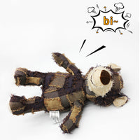 Plüschhund Spielzeug aus Stoff, braun-beige, robust, für Hunde, mit Quietschfunktion.