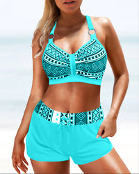 Bikini mit Hoher Taille und Geometrischem Muster – Serena
