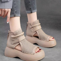 Orthopädische Leder-Sandalen Damen mit stoßdämpfender Sohle – Meike Herbstedition