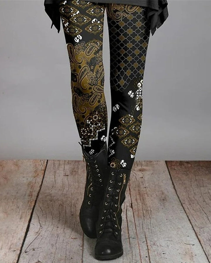 Herbstliche Bohemian Retro Leggings mit Ethnischen Drucken – Ziva