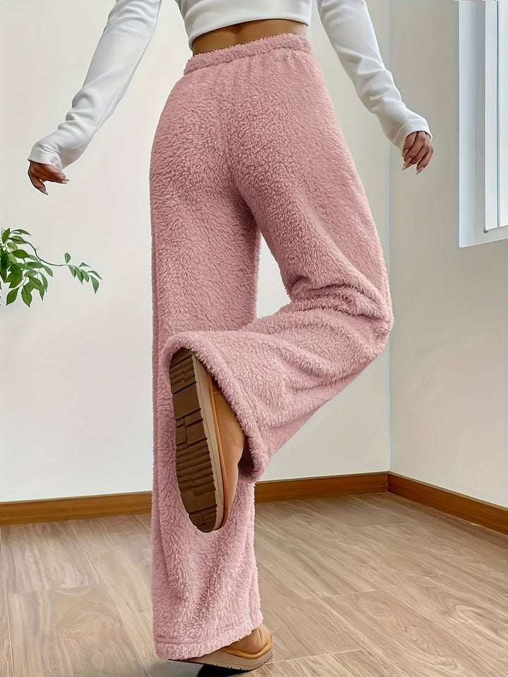 Weiche Teddy Sherpa Loungehose für Damen – Noémie Winterzauber Edition
