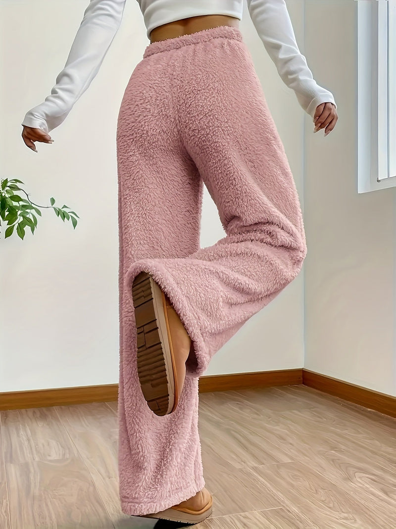 Weiche Teddy Sherpa Loungehose für Damen – Noémie Winterzauber Edition