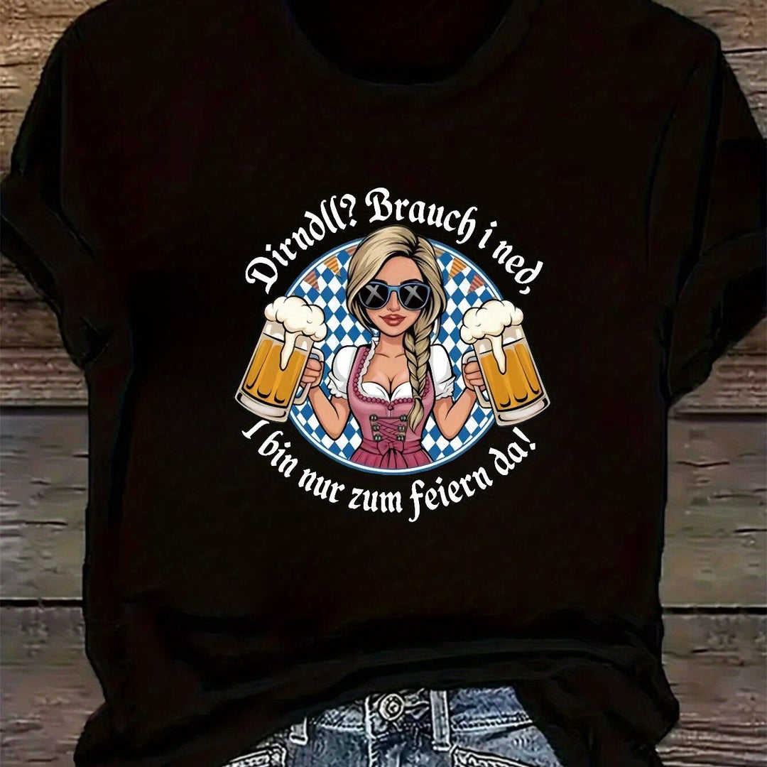 Damen Plus Size Kurzarm T-Shirt – Liesl Oktoberfest 2025